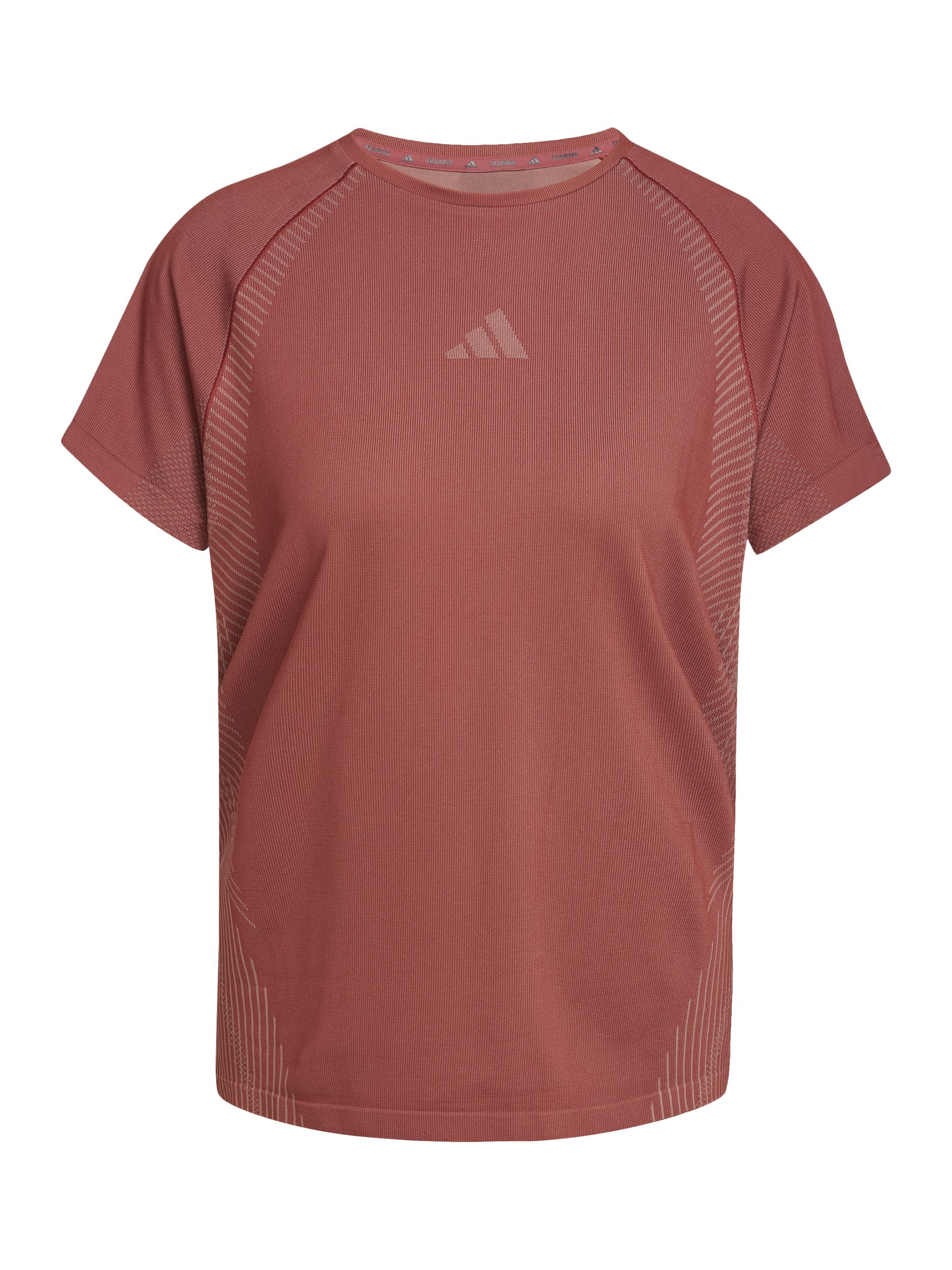Product image 5 of 6, which shows adidas Seamless T-Shirt, Preloved Ruby/Clay, XS