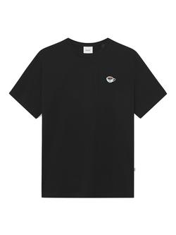 forét Element Organic Cotton Regular Fit Short Sleeve Embroidered Logo T-Shirt, Black Mug