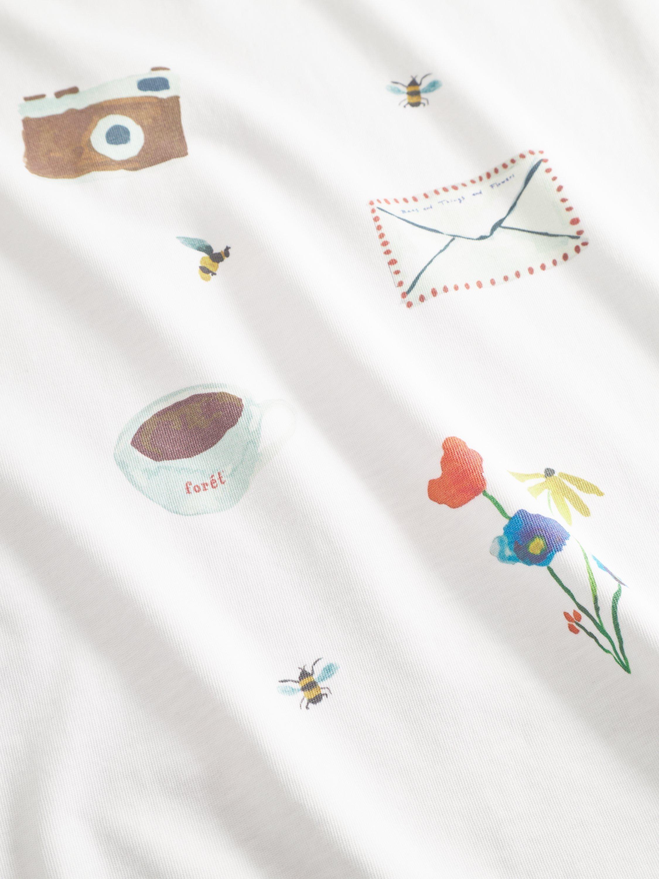 Product image 3 of 3, which shows forét Organic Cotton Regular Fit Short Sleeve Graphic T-Shirt, White, S