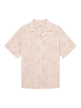 forét Peer Flower Organic Cotton Regular Fit Floral Shirt, Cloud