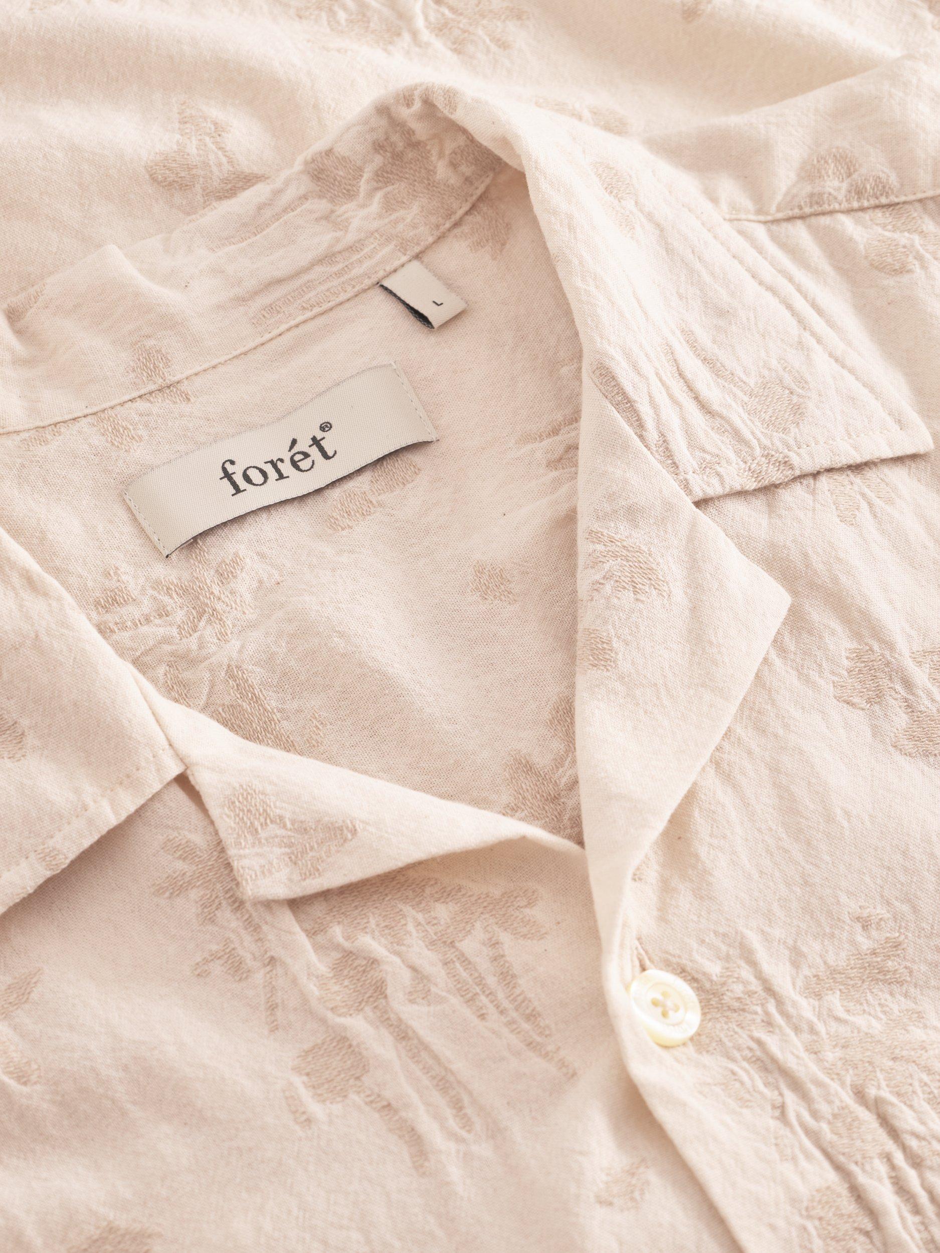 Product image 3 of 6, which shows forét Peer Flower Organic Cotton Regular Fit Floral Shirt, Cloud, S
