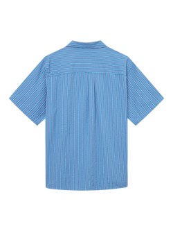 forét Peer Organic Cotton Regular Fit Textured Shirt - view 2, Blue