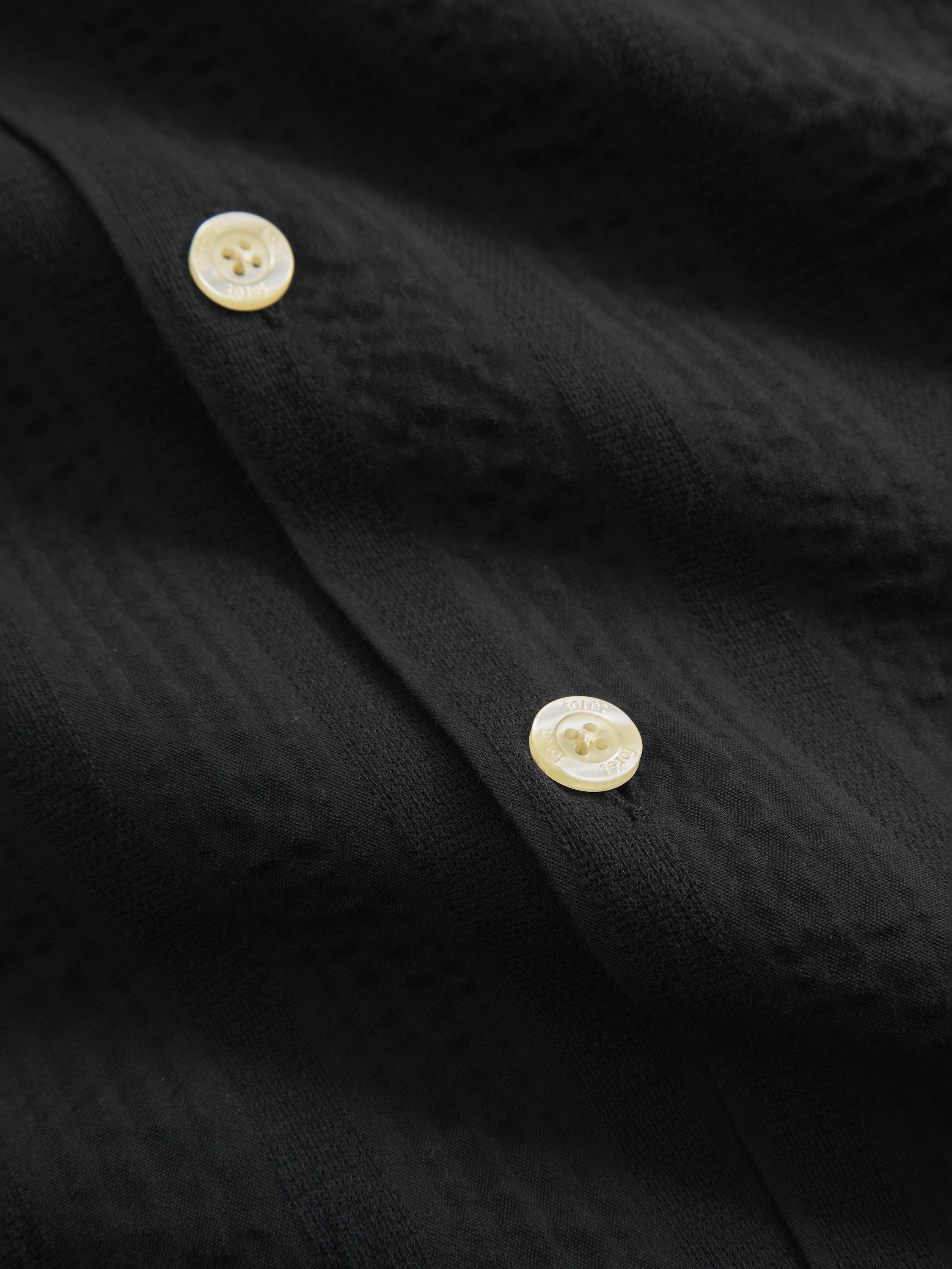 Product image 4 of 5, which shows forét Peer Organic Cotton Regular Fit Textured Shirt, Black, S