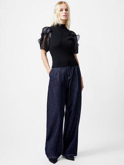 French Connection Kristine Organza Top, Black - view 2, Black