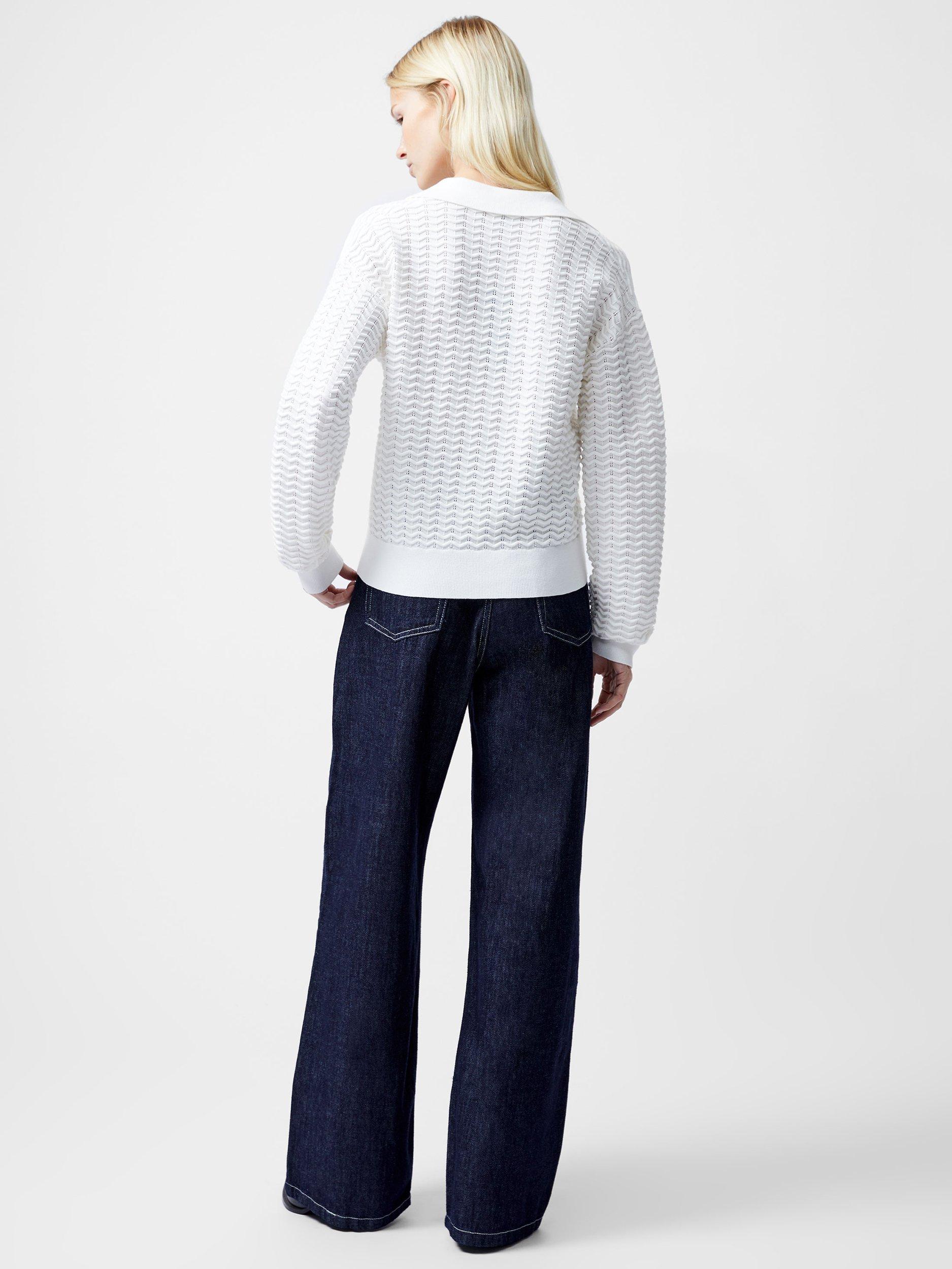 Product image 4 of 5, which shows French Connection Mozart Polo Knitted Shirt, White, L