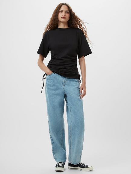 French Connection Rallie Drawstring T-Shirt, Black - view 2, Black