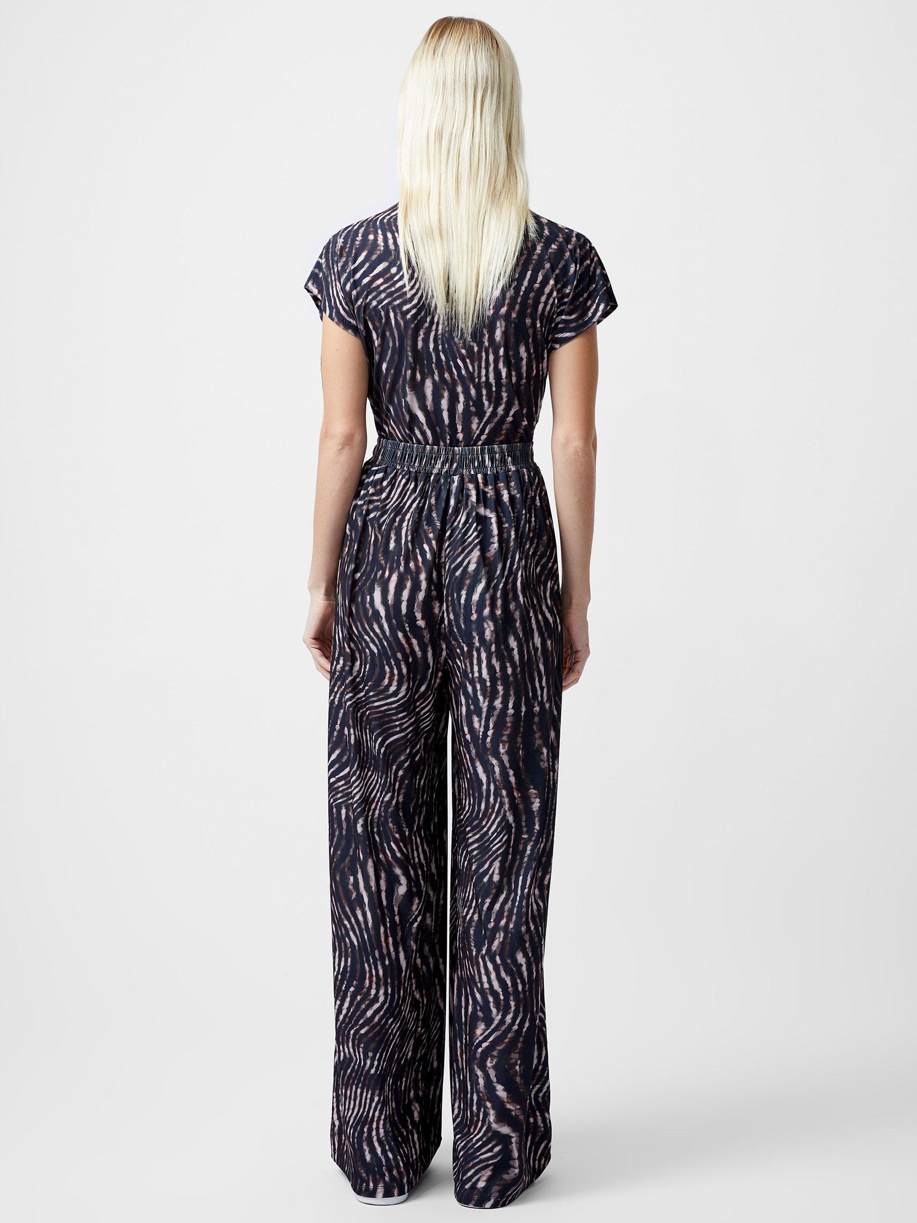 Product image 3 of 4, which shows French Connection Zina Portia Abstract Print Trousers, Brown/Multi, XS