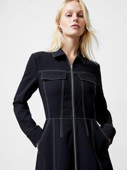 French Connection Azra Twill Dress, Black, Black
