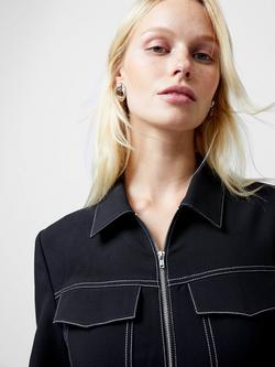 French Connection Azra Twill Dress, Black - view 2, Black