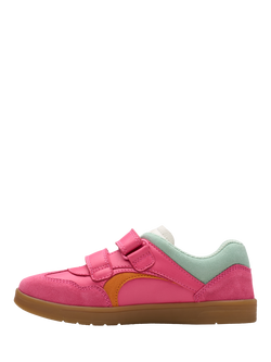 Clarks Kids' Disco Vibe Trainers, Hot Pink - view 2, Hot Pink