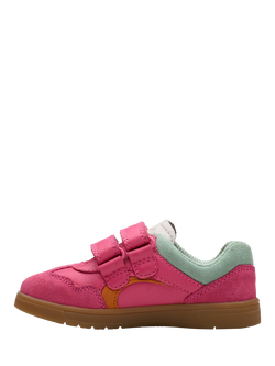 Clarks Kids' Disco Vibe Toddler Trainers, Hot Pink - view 2, Hot Pink