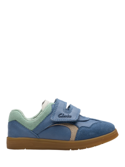 Clarks Kids' Disco Vibe Toddler Trainers, Blue, Blue