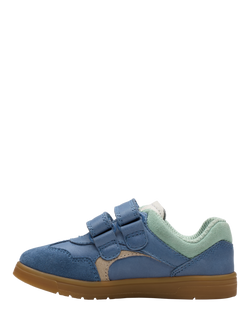 Clarks Kids' Disco Vibe Toddler Trainers, Blue - view 2, Blue