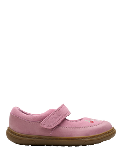 Clarks Kids' Flash Berry Leather Shoes, Dusty Pink, Dusty Pink