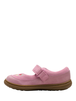 Clarks Kids' Flash Berry Leather Shoes, Dusty Pink - view 2, Dusty Pink