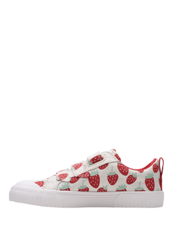 Clarks Kids' Foxing Fraise Canvas Shoes, Silver - view 2, Silver