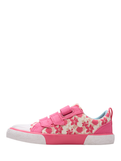 Clarks Kids' Foxing Shell Shoes, Pink Canvas - view 2, Pink Canvas