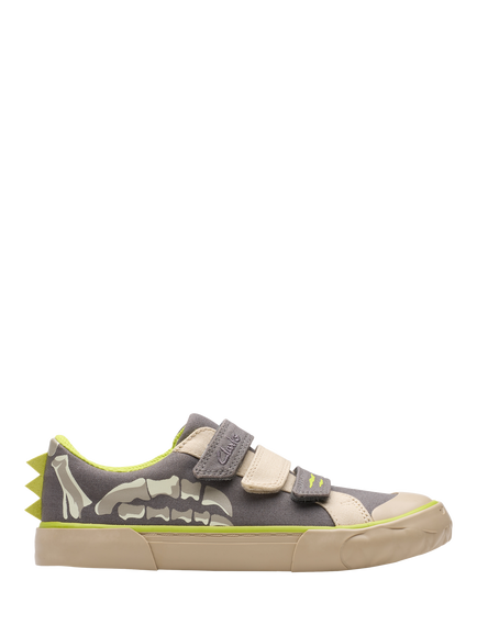 Clarks Kids' Foxing Stomp Shoes, Grey Canvas, Grey Canvas