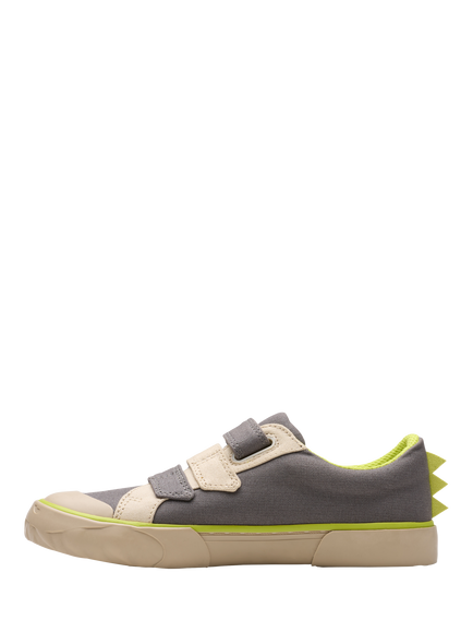 Clarks Kids' Foxing Stomp Shoes, Grey Canvas - view 2, Grey Canvas