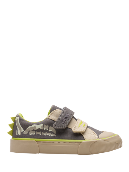 Clarks Baby Foxing Stomp Canvas Shoes, Grey Canvas, Grey Canvas