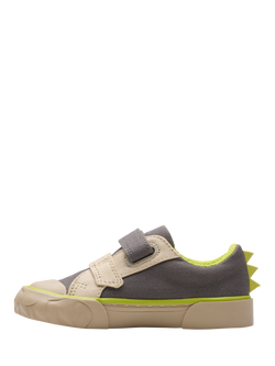 Clarks Baby Foxing Stomp Canvas Shoes, Grey Canvas - view 2, Grey Canvas