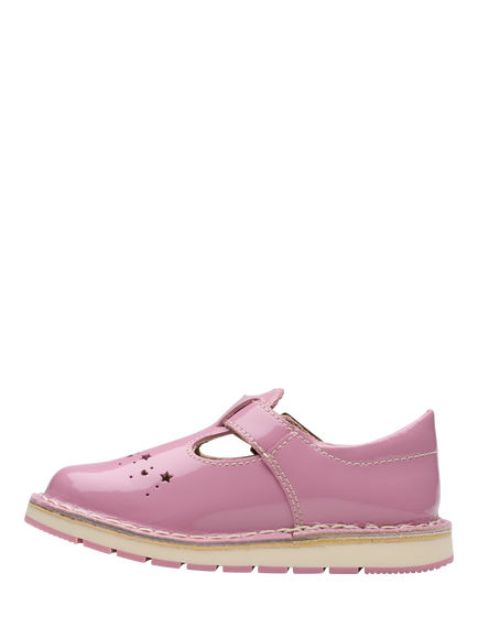 Clarks Kids' Joyful Skip T-Bar Toddler Shoes, Pink Patent - view 2, Pink Patent