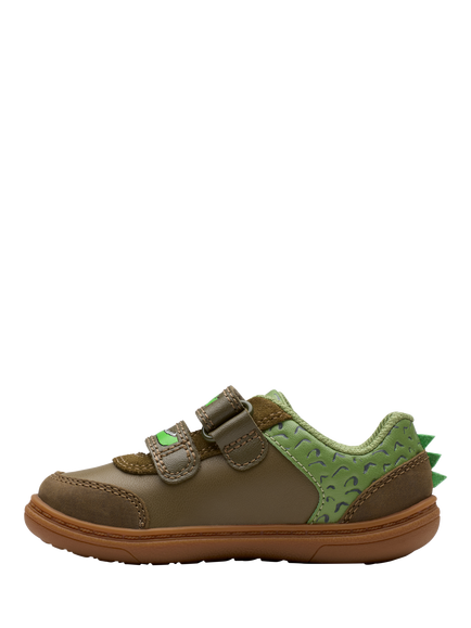 Clarks Kids' Roald Dahl The Enormous Crocodile Leather Shoes, Khaki - view 2, Khaki