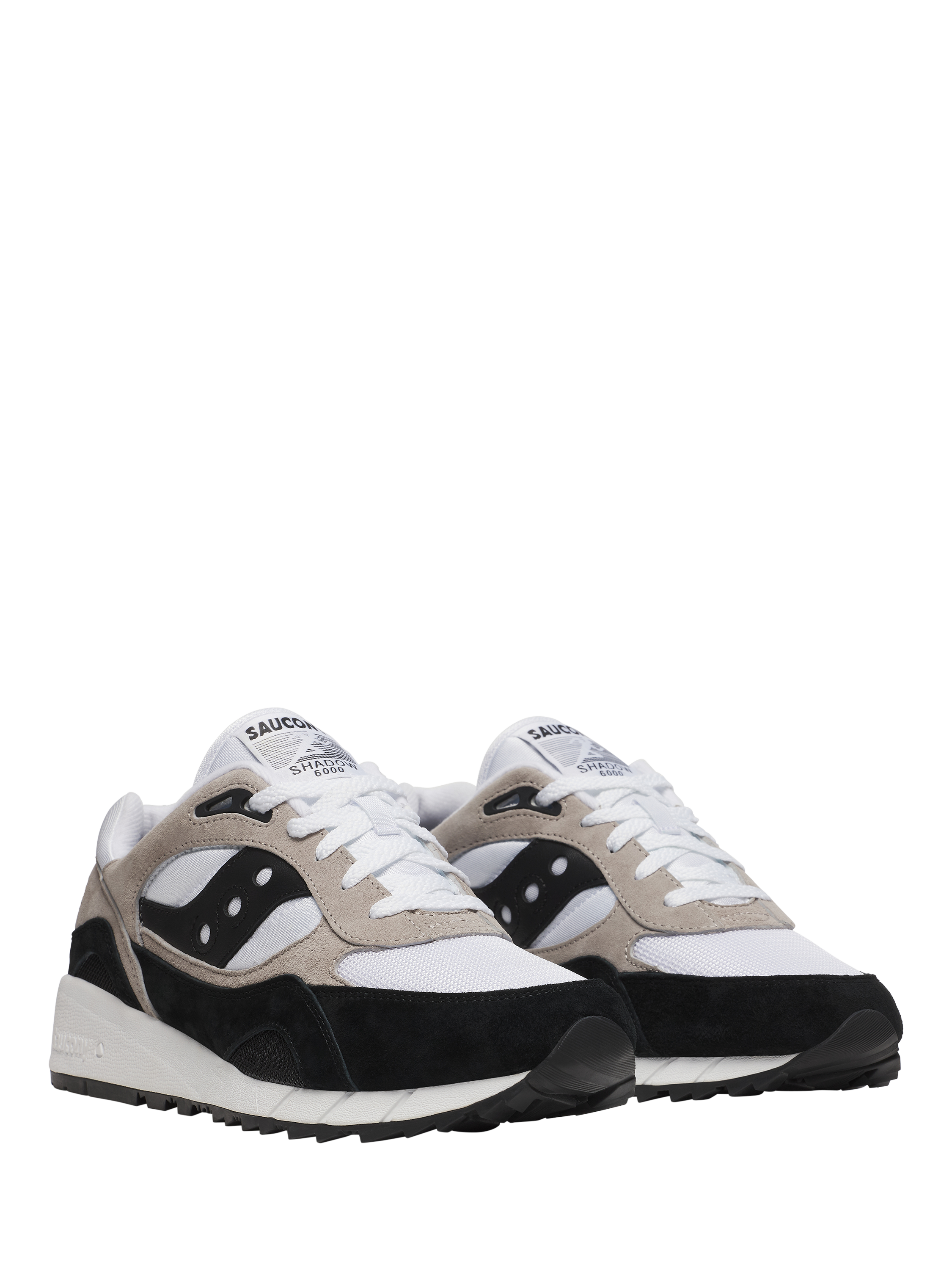 Product image 3 of 9, which shows Saucony Shadow 6000 Lace Up Trainers, White/Black, 8