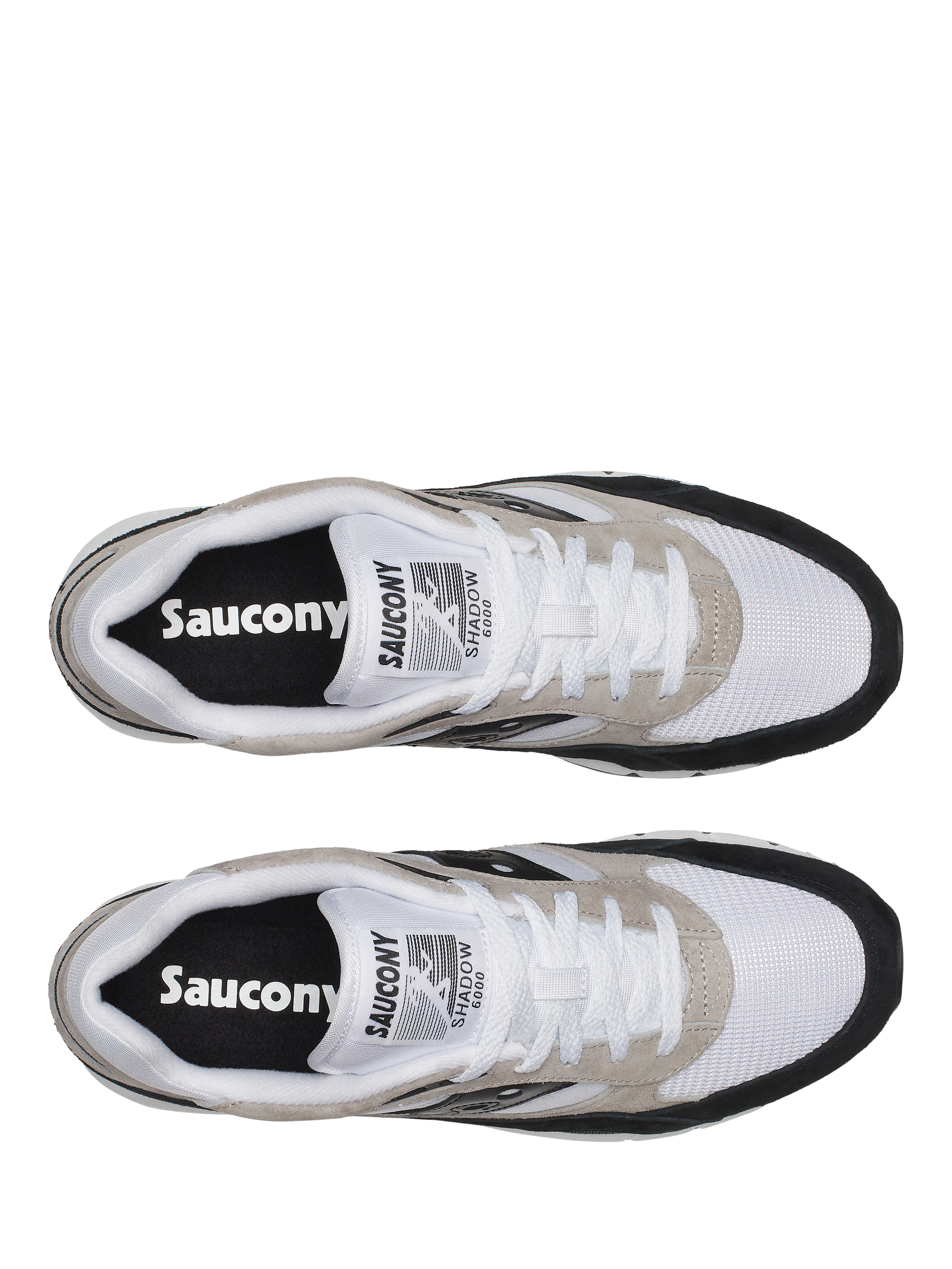 Product image 5 of 9, which shows Saucony Shadow 6000 Lace Up Trainers, White/Black, 8