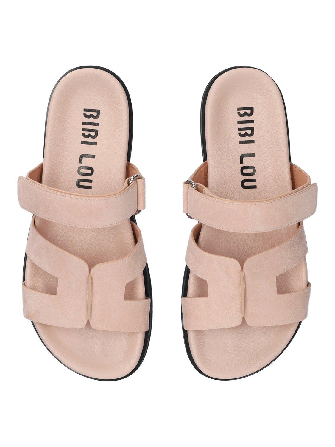Product image 3 of 4, which shows Bibi Lou Mindy Suede Flat Sandals, Natural, EU40