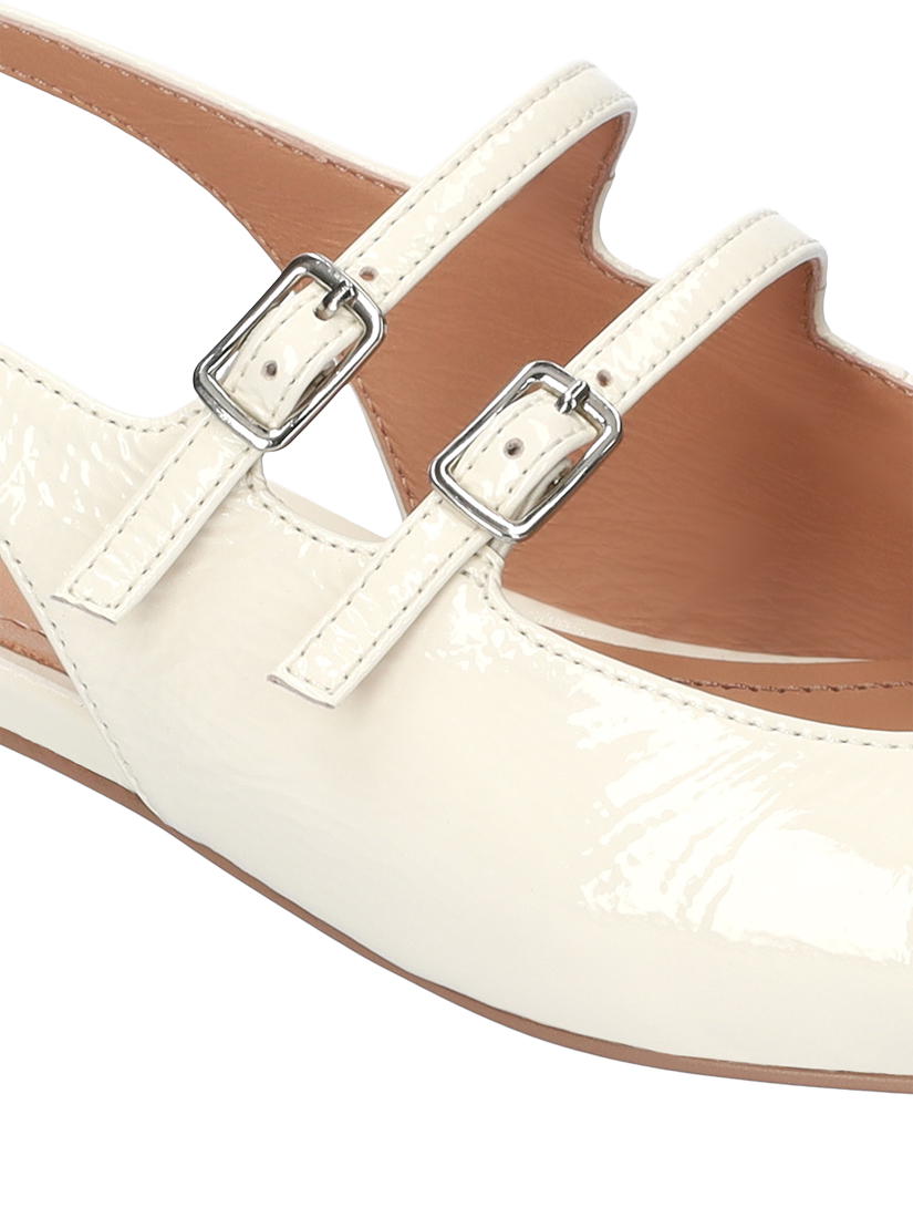 Product image 4 of 4, which shows Bibi Lou Hina 25 Patent Leather Slingback Mary Jane Flats, Cream, EU37