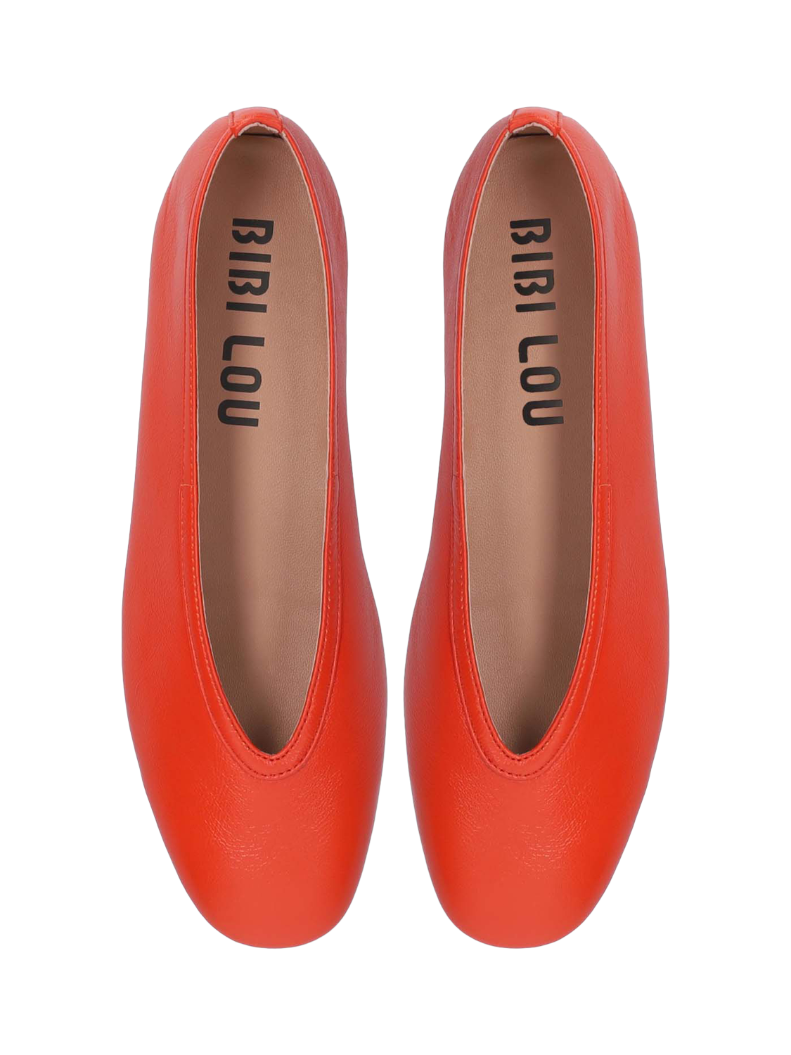 Product image 3 of 3, which shows Bibi Lou Zira Leather Ballerina Flats, Red, EU38
