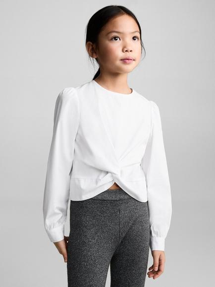 Mango Kids' Cotton Mandy Shirt, White, White
