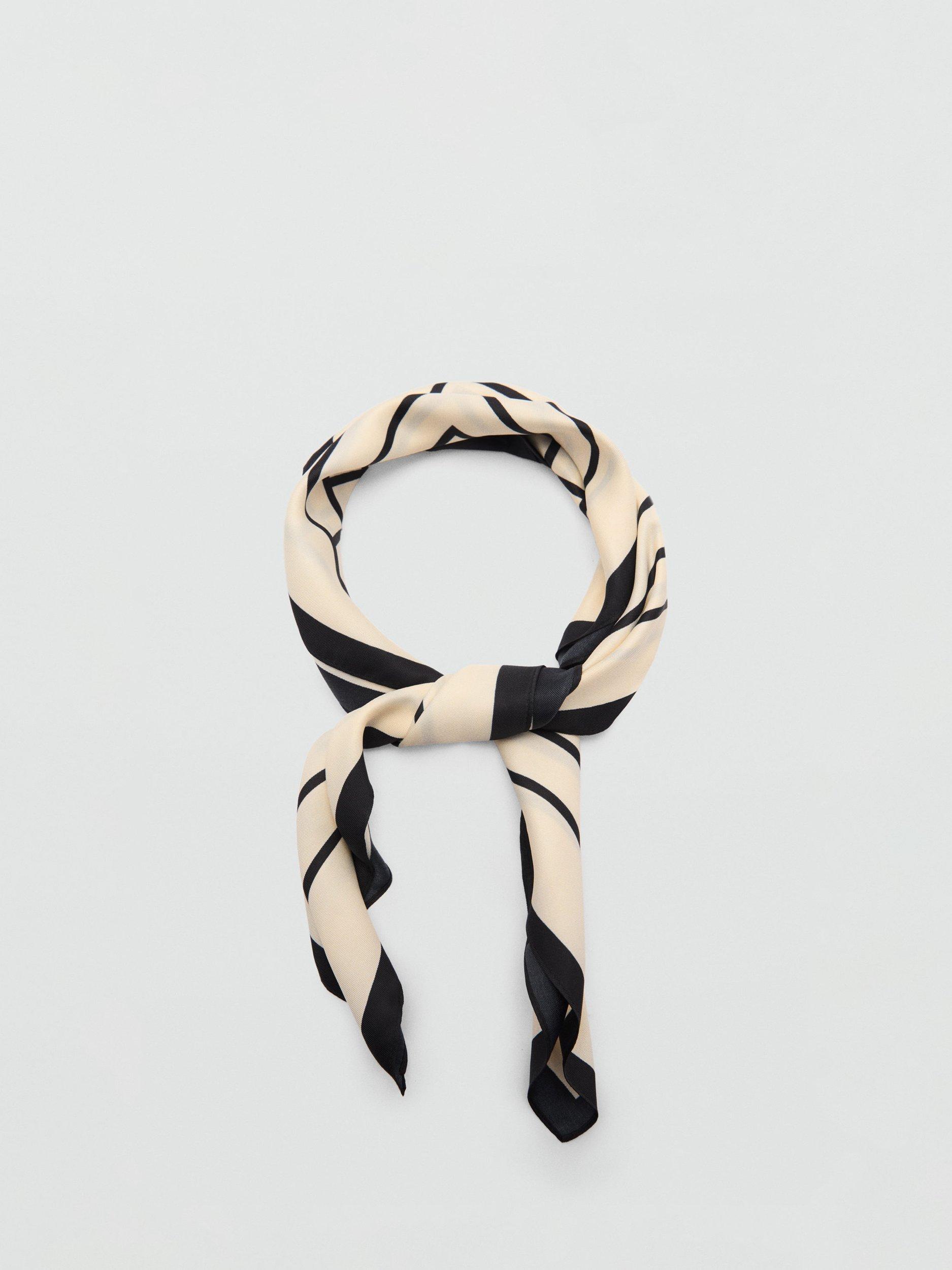 Product image 2 of 3, which shows Mango Geometric Art Deco Scarf, Beige/Multi