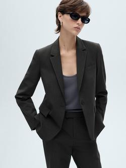Mango Rorvik Blazer, Dark Grey, Dark Grey