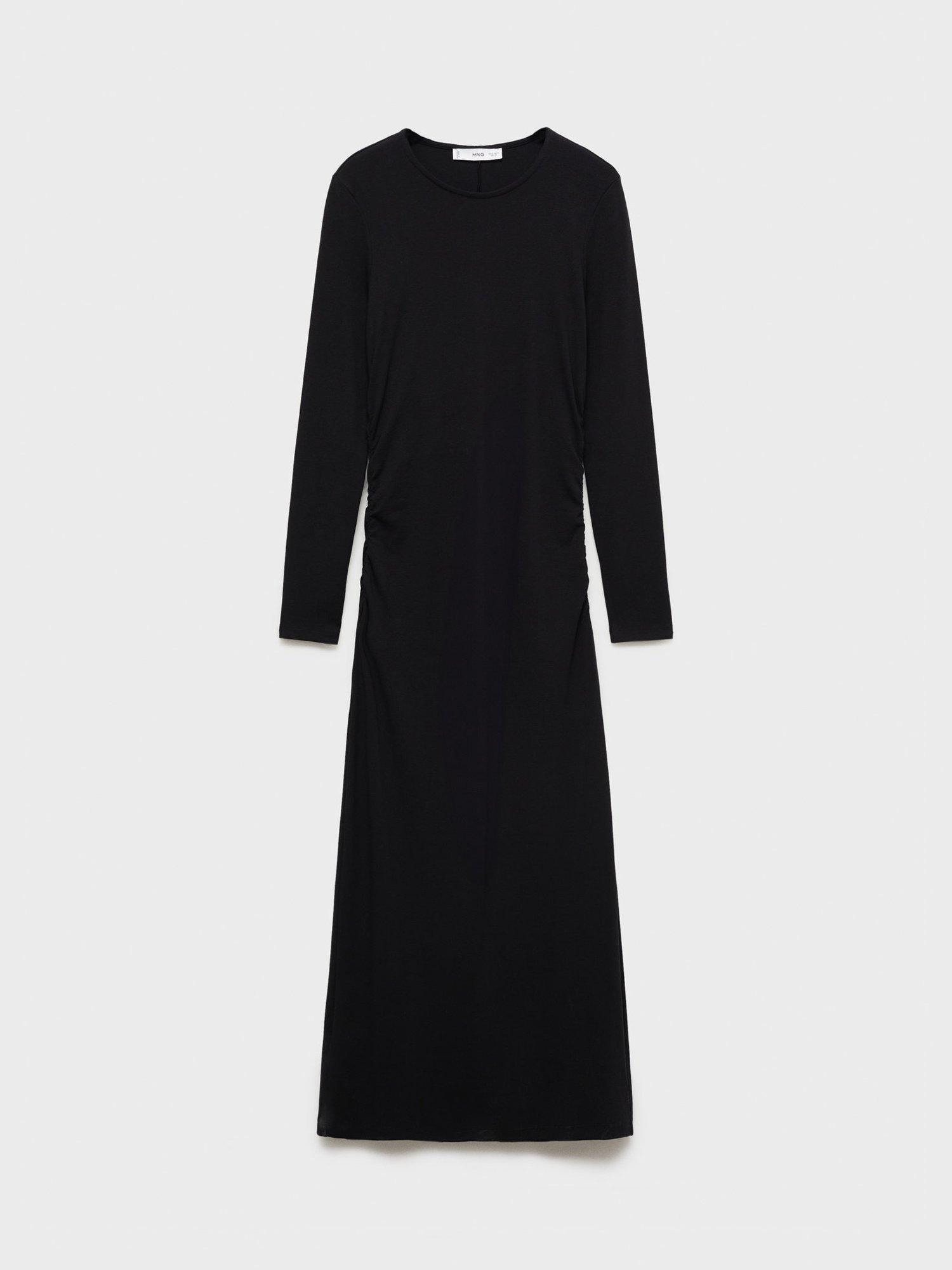 Product image 3 of 8, which shows Mango Basila Midi Dress, Black, 4