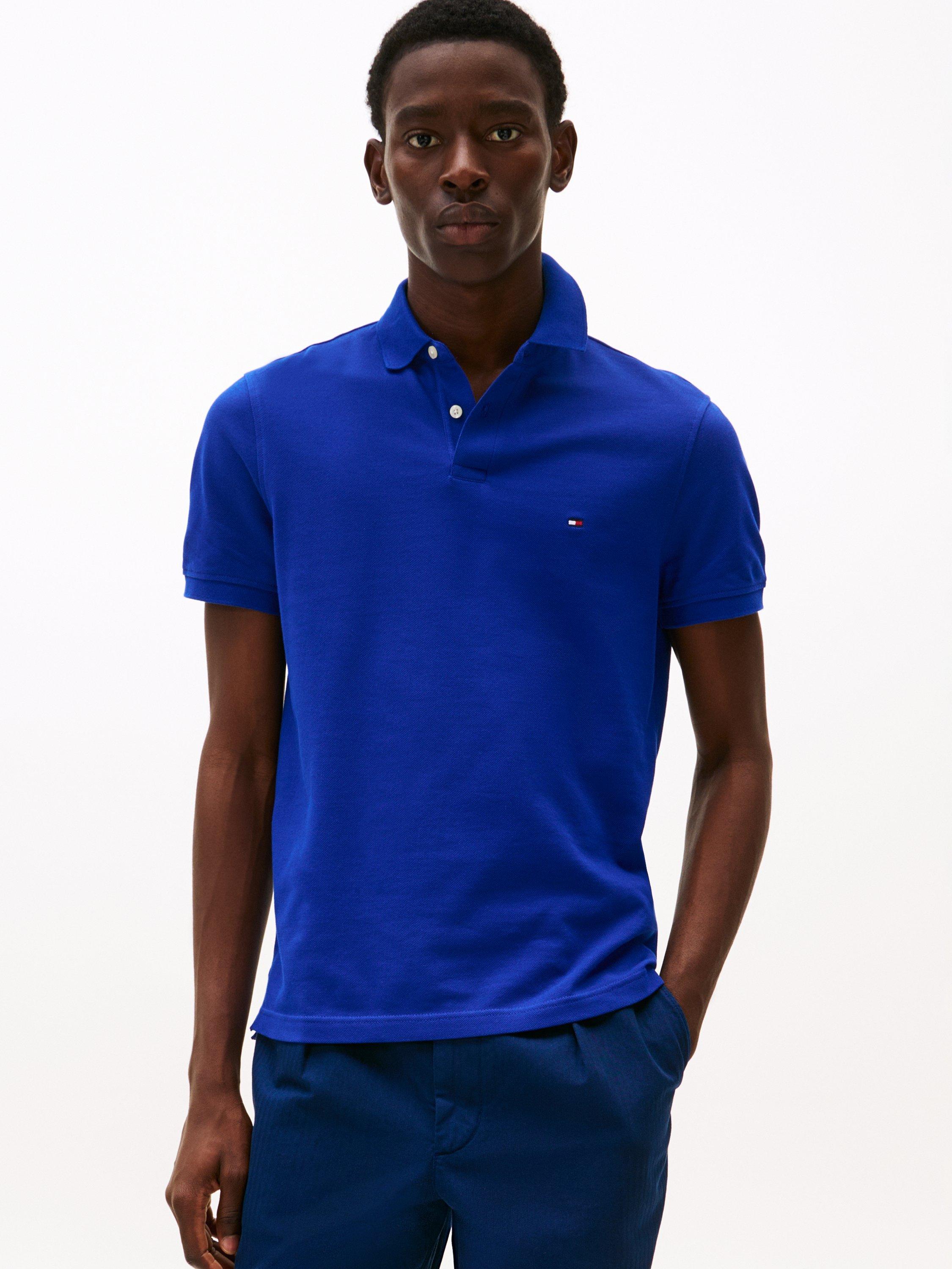 Product image 1 of 8, which shows Tommy Hilfiger 1985 Regular Fit Polo Shirt, Wedge Blue, XS