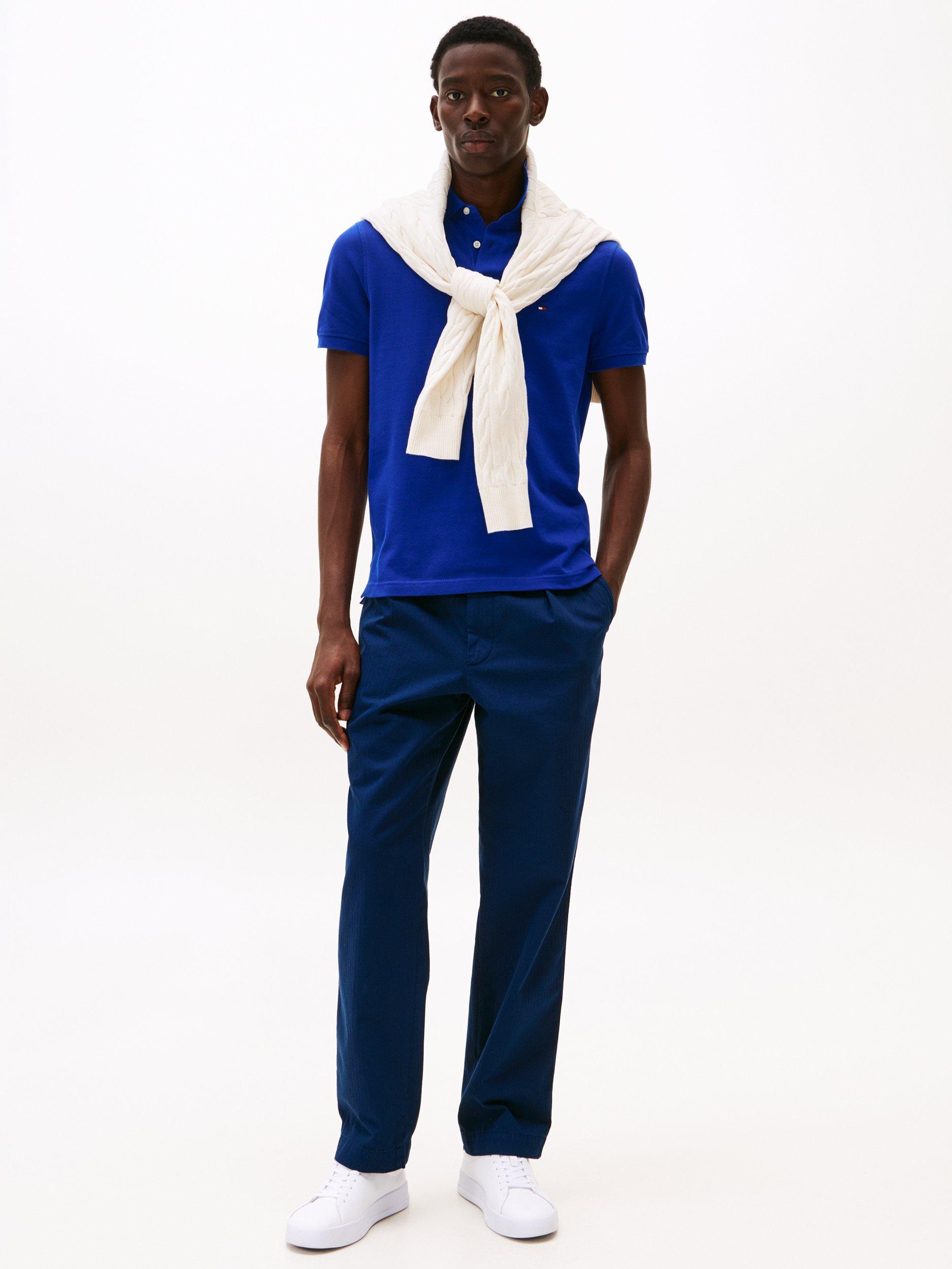 Product image 2 of 8, which shows Tommy Hilfiger 1985 Regular Fit Polo Shirt, Wedge Blue, XS