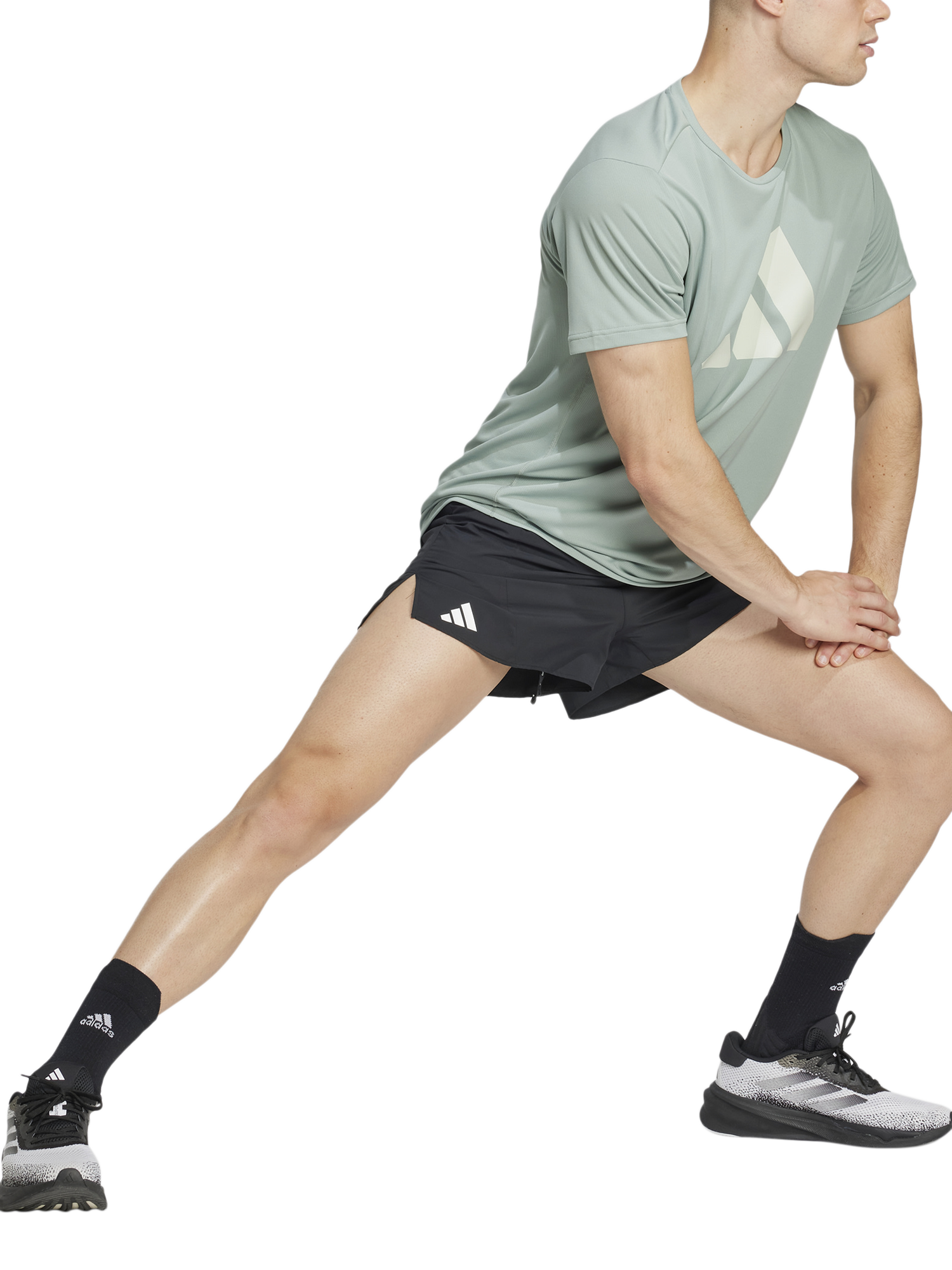 Product image 6 of 6, which shows adidas Run It T-Shirt, Silver Green, S