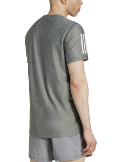 adidas Own The Run Short Sleeve T-Shirt, Grey/White - view 2, Grey/White