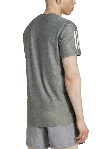 adidas Own The Run Short Sleeve T-Shirt, Grey/White - view 2, Grey/White