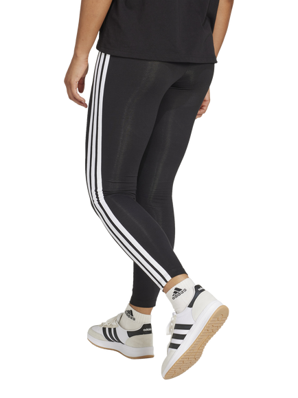 adidas Essentials 3-Stripes Cotton Leggings - view 2, Black/White