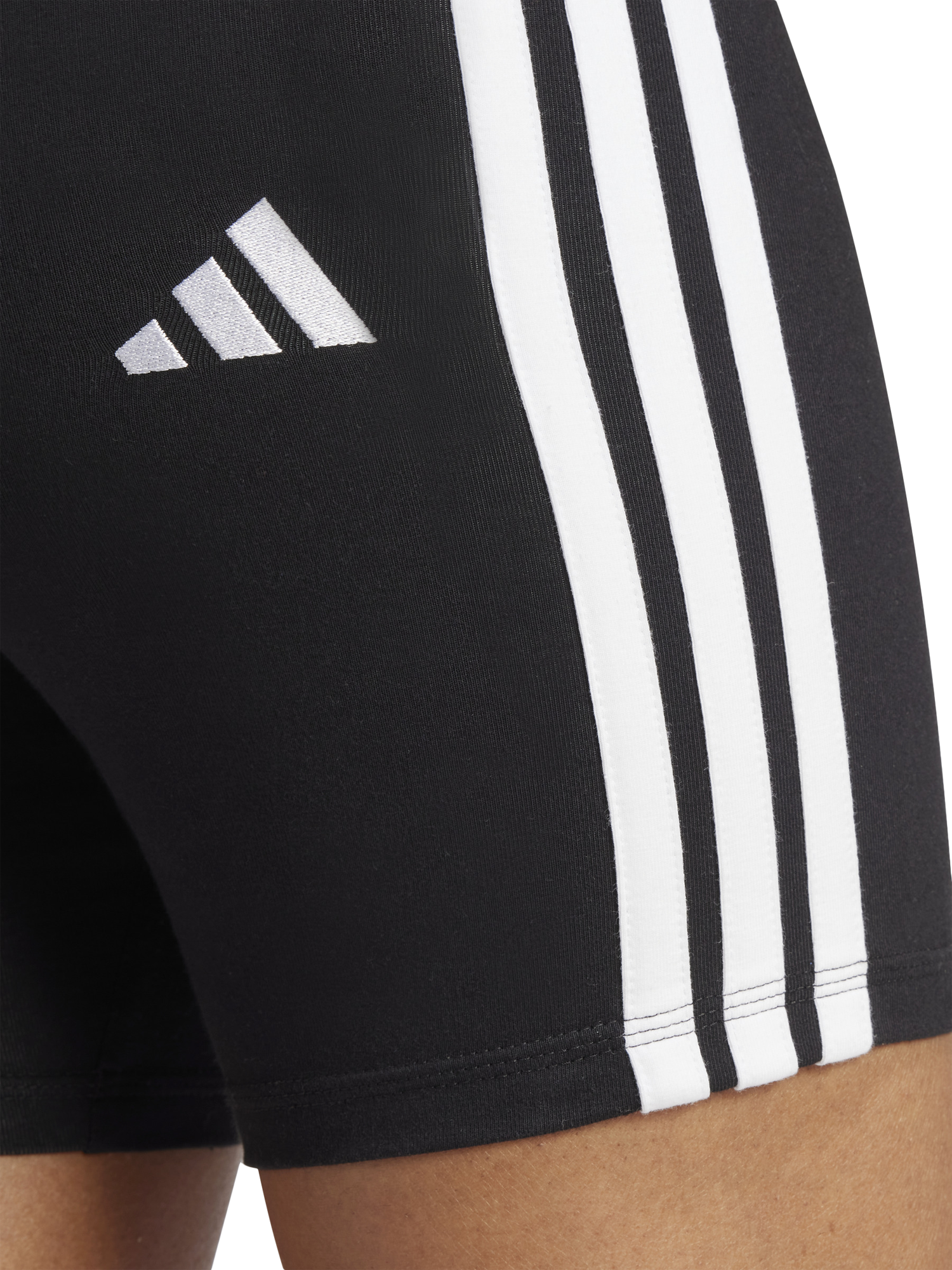 Product image 3 of 6, which shows adidas Women's 3-Stripes High Waisted Biker Shorts, Black/White, XS