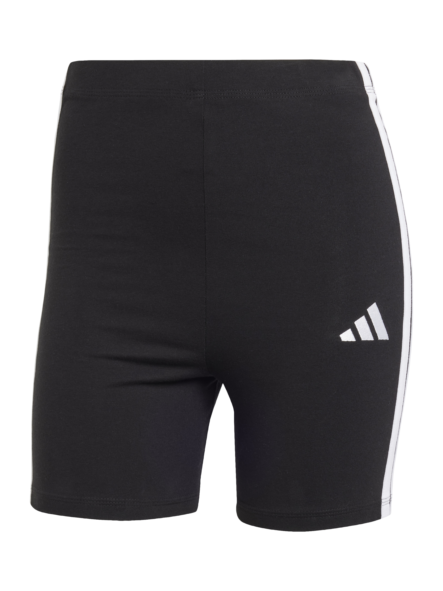 Product image 5 of 6, which shows adidas Women's 3-Stripes High Waisted Biker Shorts, Black/White, XS