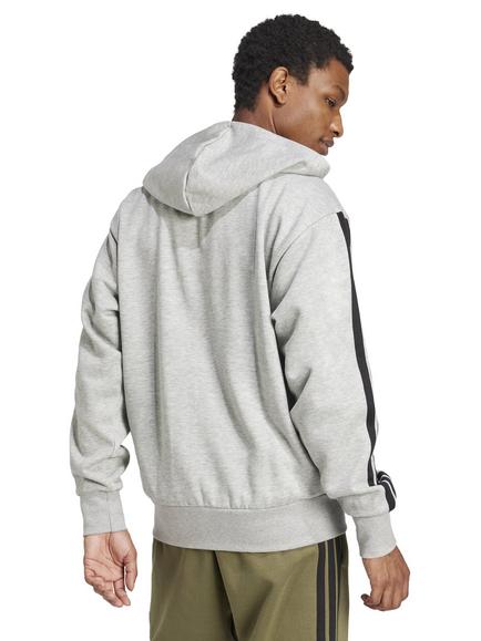 adidas Essential Three Stripes Fleece Hoodie, Grey Heather/Black - view 2, Grey Heather/Black