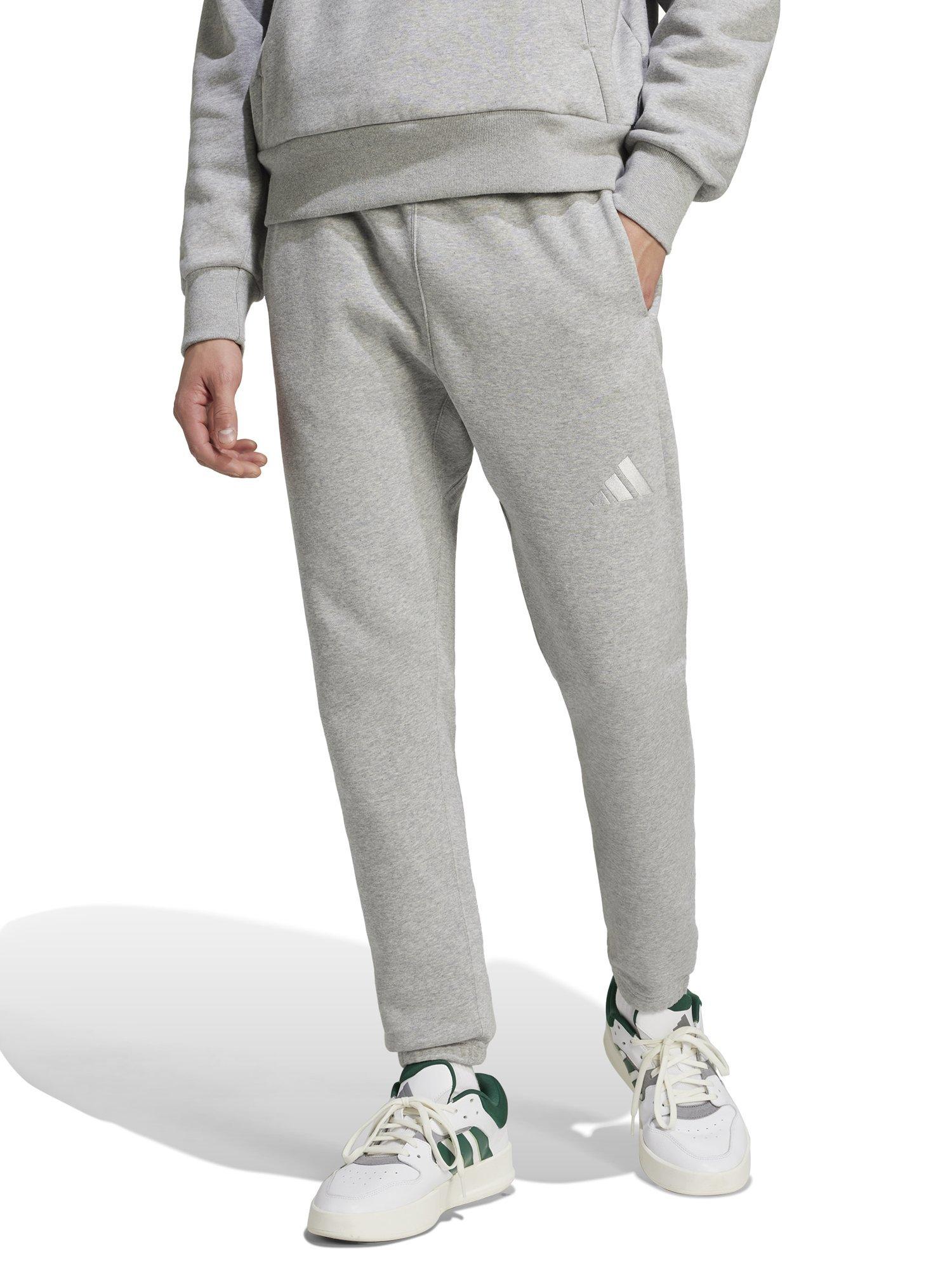 Product image 1 of 6, which shows adidas Men's ALL SZN Fleece Regular Tapered Trousers, Grey Heather, S