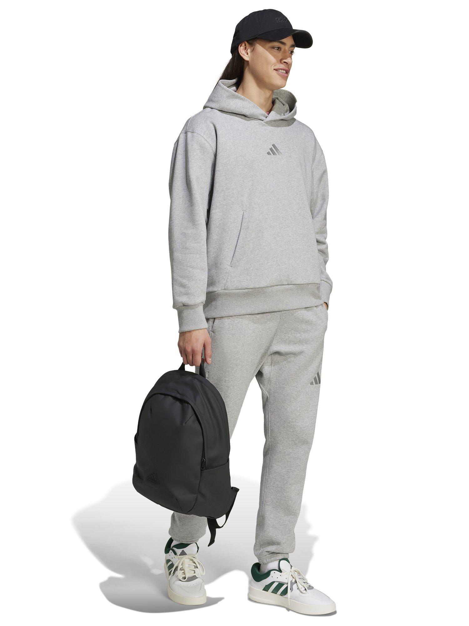 Product image 6 of 6, which shows adidas Men's ALL SZN Fleece Regular Tapered Trousers, Grey Heather, S