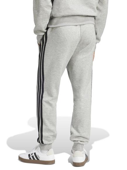 adidas Essential Three Stripes Fleece Jogging Trousers - view 2, Grey Heather/Black