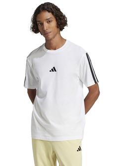 adidas Three Stripes Logo T-Shirt, White/Black