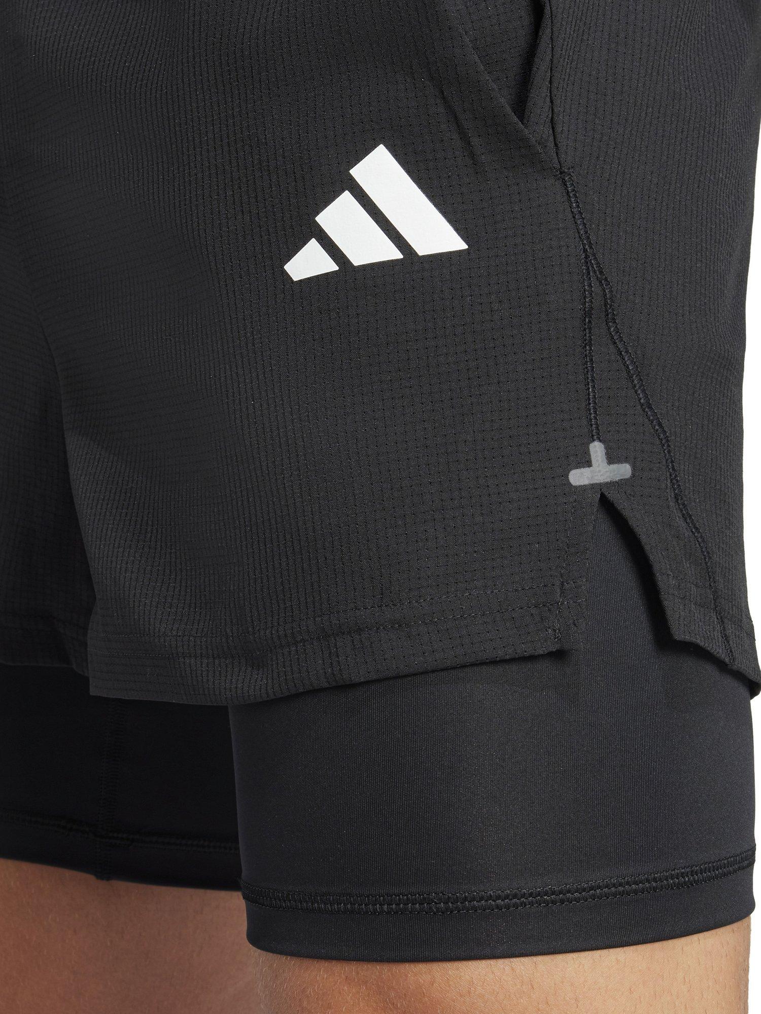 Product image 3 of 6, which shows adidas Men's Gym+ 2-in-1 Shorts, Black, S